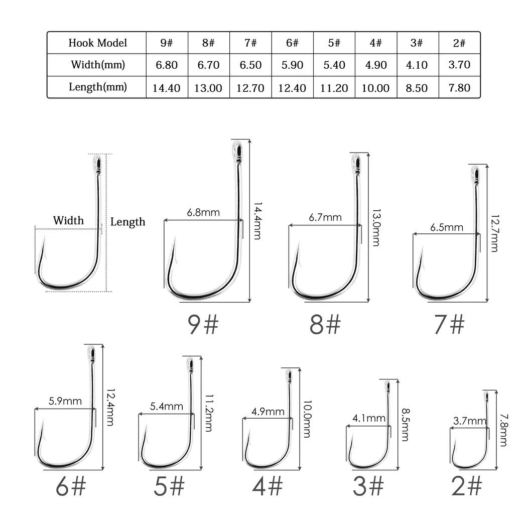 100 pièces hameçons de pêche pinte crochet avec yeux mer crochet en acier inoxydable blanc grande ti