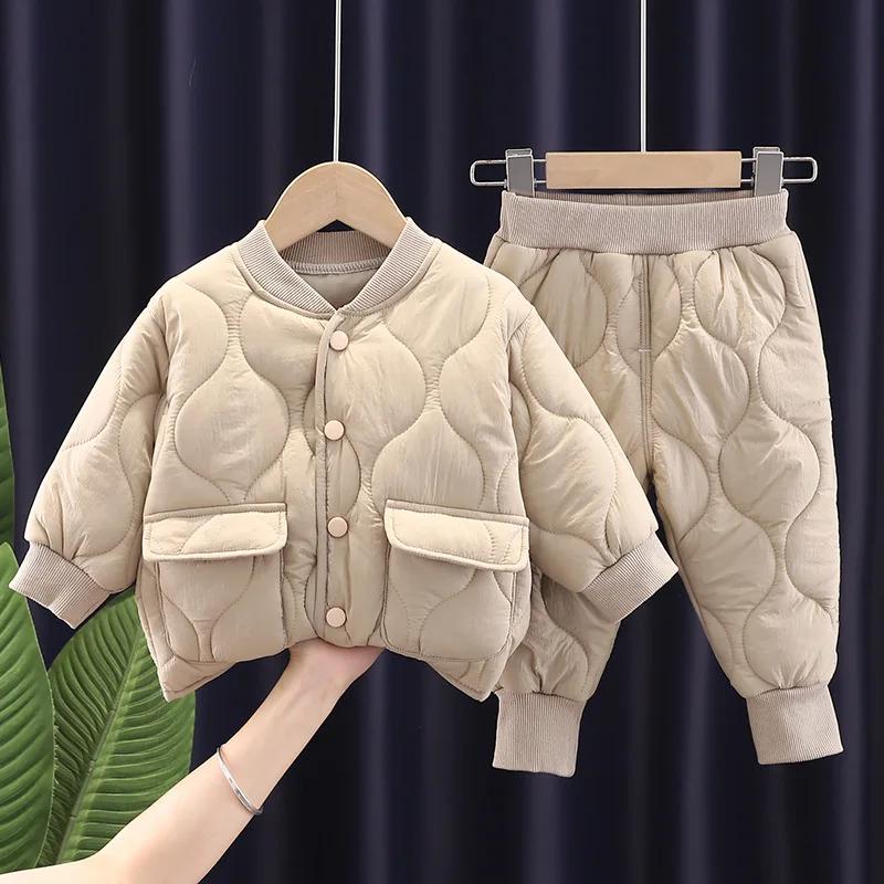 Ensembles de vêtements d'hiver pour garçons, manteau et pantalon chauds, mode alphabet, olympiques p