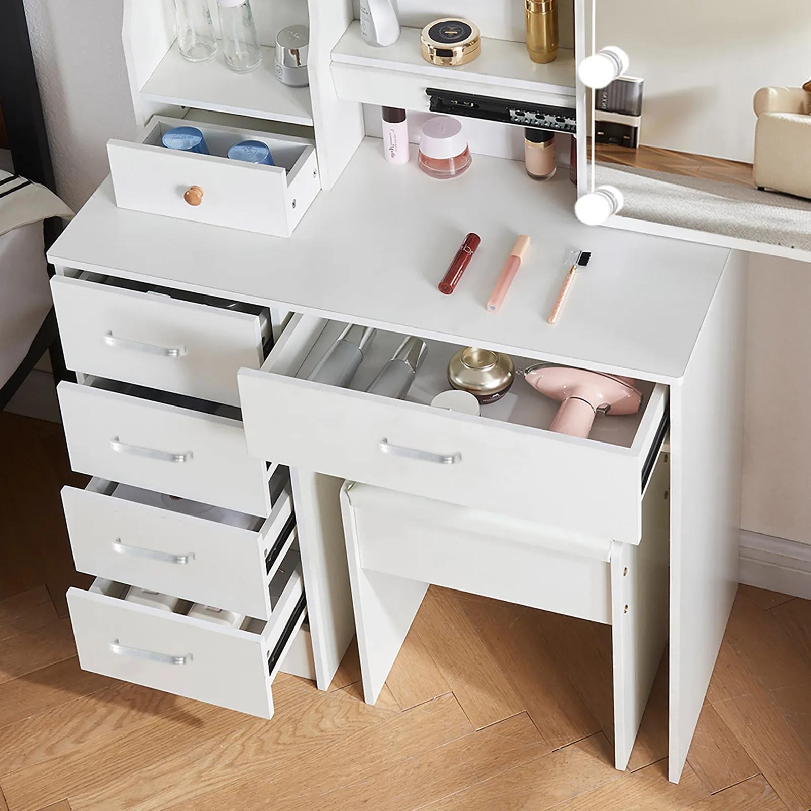 Ensemble de commode 4.2 par LED, 3 couleurs, luminosité réglable, commode blanche avec wers de proxi