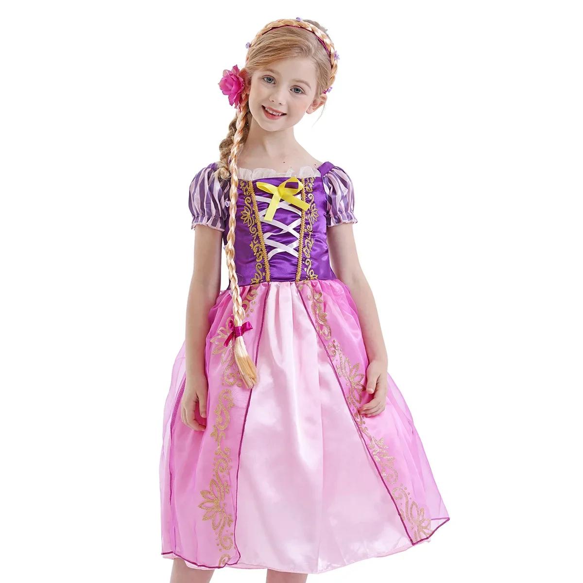 Filles Cosplay Disney princesse raiponce robe emmêlée enfants Costume Halloween anniversaire carnava
