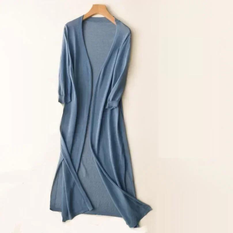 Nouveau printemps été Protection solaire vêtements femmes Long Cardigan femme tricoté pull femmes ma