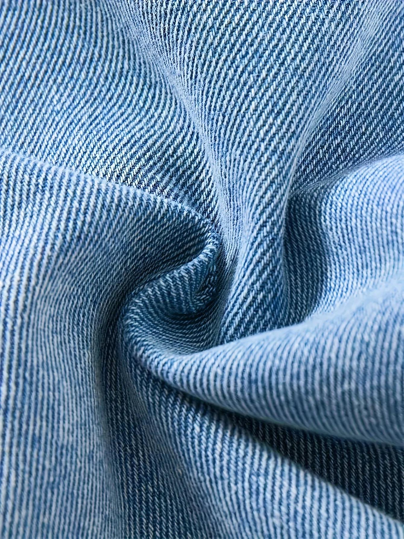 Jean en denim à pois pour filles, imprimé floral, tendance, taille ample, pantalon décontracté polyv
