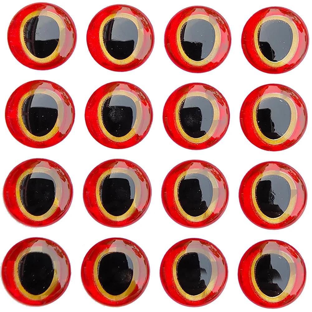 100 pièces 6-12mm leurre de pêche yeux 3D-holographique Simulation mouche appât artificiel argent/ro