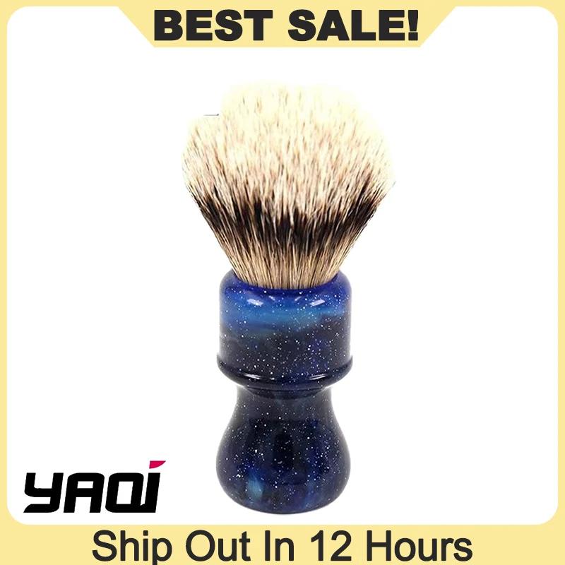YAQI mode 24MM professionnel pour hommes brosse de rasage humide mystérieux espace couleur poignée a