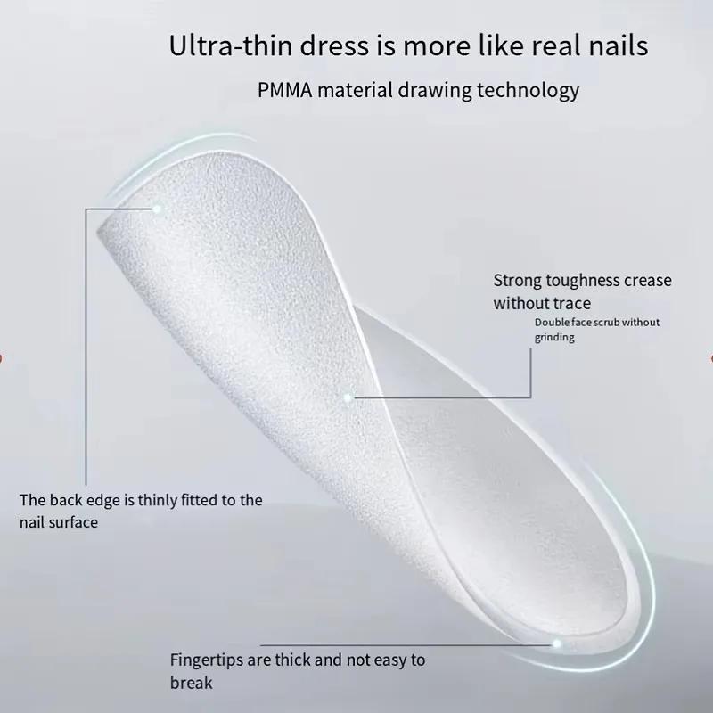 Boîte de 330 pointes d'ongles courtes en amande – Autocollants pour ongles en gel mat améliorés, san