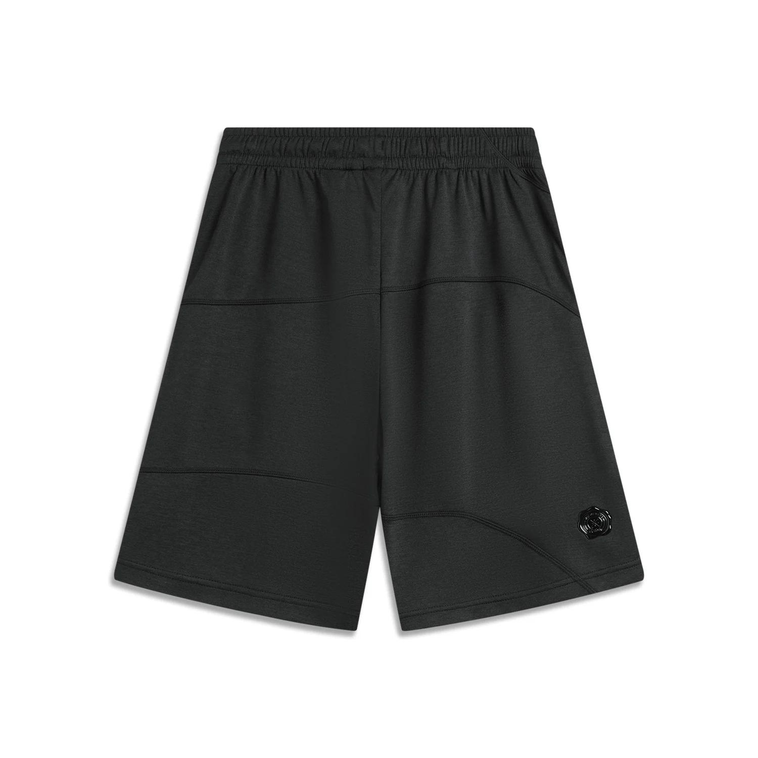 Li-Ning Short de sport Wade Knit pour hommes, 100% polyester, coupe régulière, poche zippée conforta