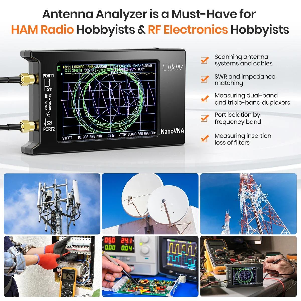 Analyseur de réseau vectoriel NanoVNA-H4, 10KHz-1.5GHz, MF HF VHF UHF, analyseur d'antenne, Tuner d'