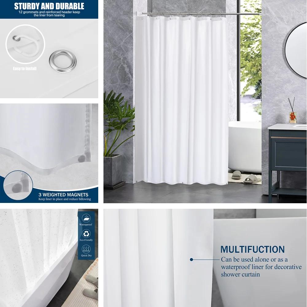 Rideau de douche PEVA, rideaux de bain transparents en plastique imperméable, rideaux de salle de ba