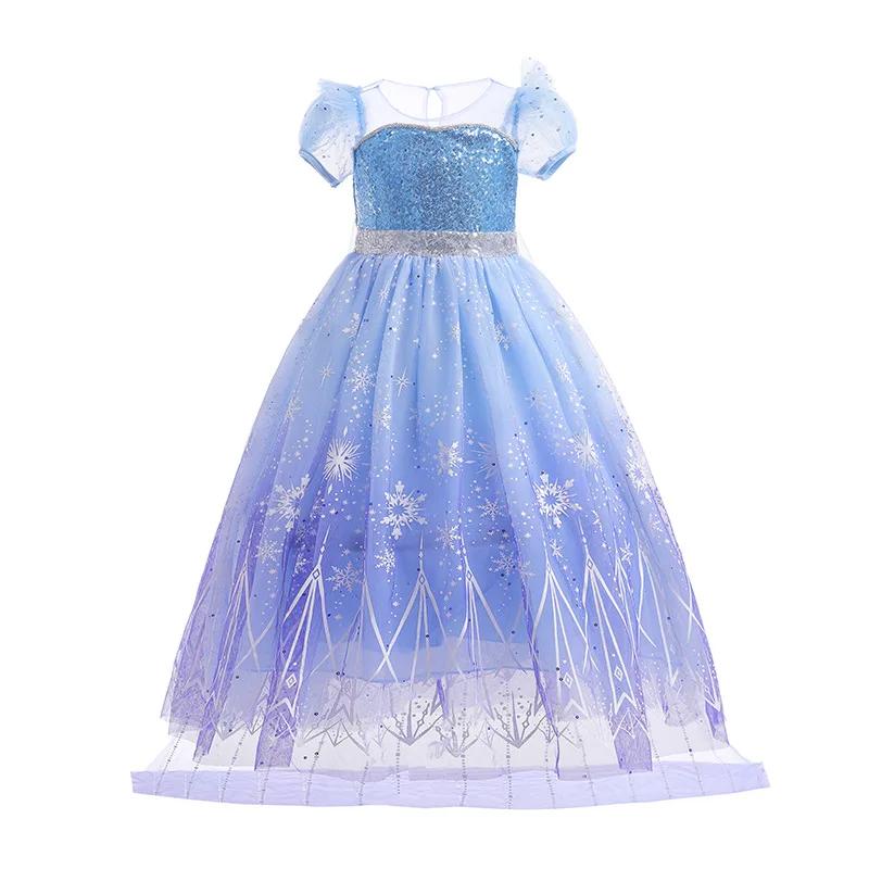 Robe de princesse Elsa pour fille, tenue de cosplay lumineuse pour Halloween, déguisement Frozen pou