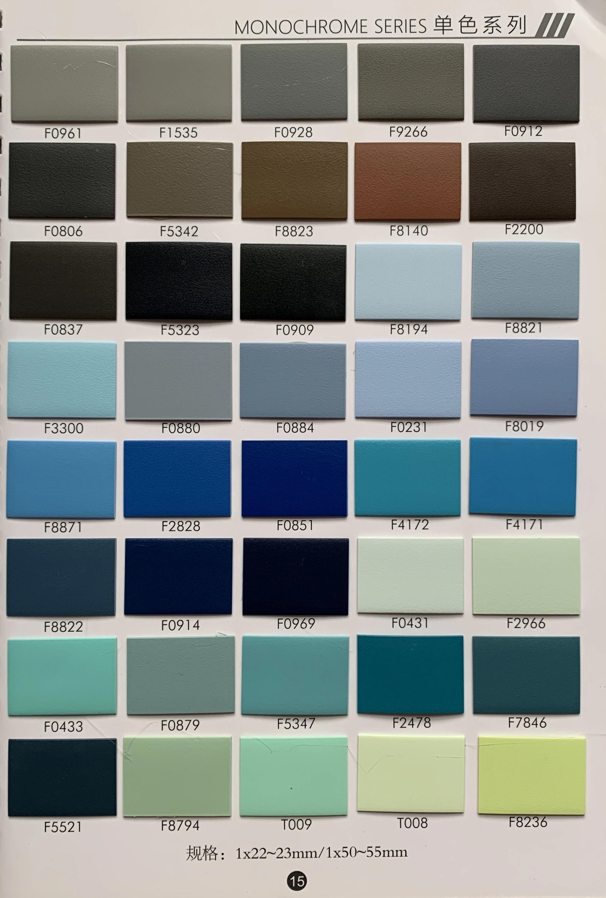 Bande de chant en PVC personnalisée, finition de document solide pour planches ignifuges, meubles, a