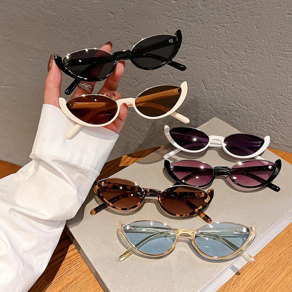 Petites lunettes de soleil yeux de chat pour hommes et femmes, Vintage, à la mode, cyclisme, demi-mo