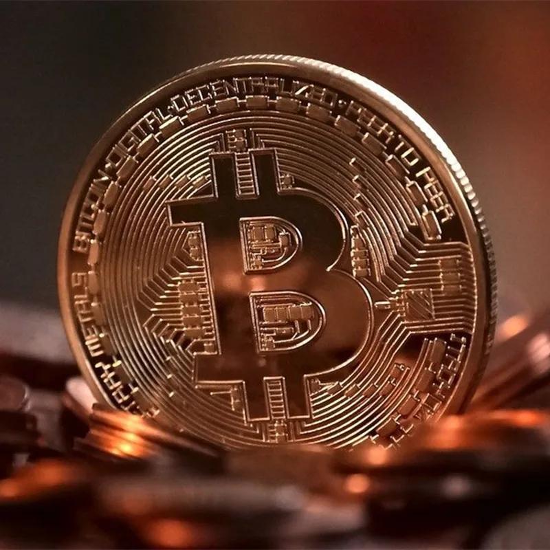 Pièce de monnaie Bitcoin plaquée or, Collection d'art à collectionner, cadeau commémoratif physique,