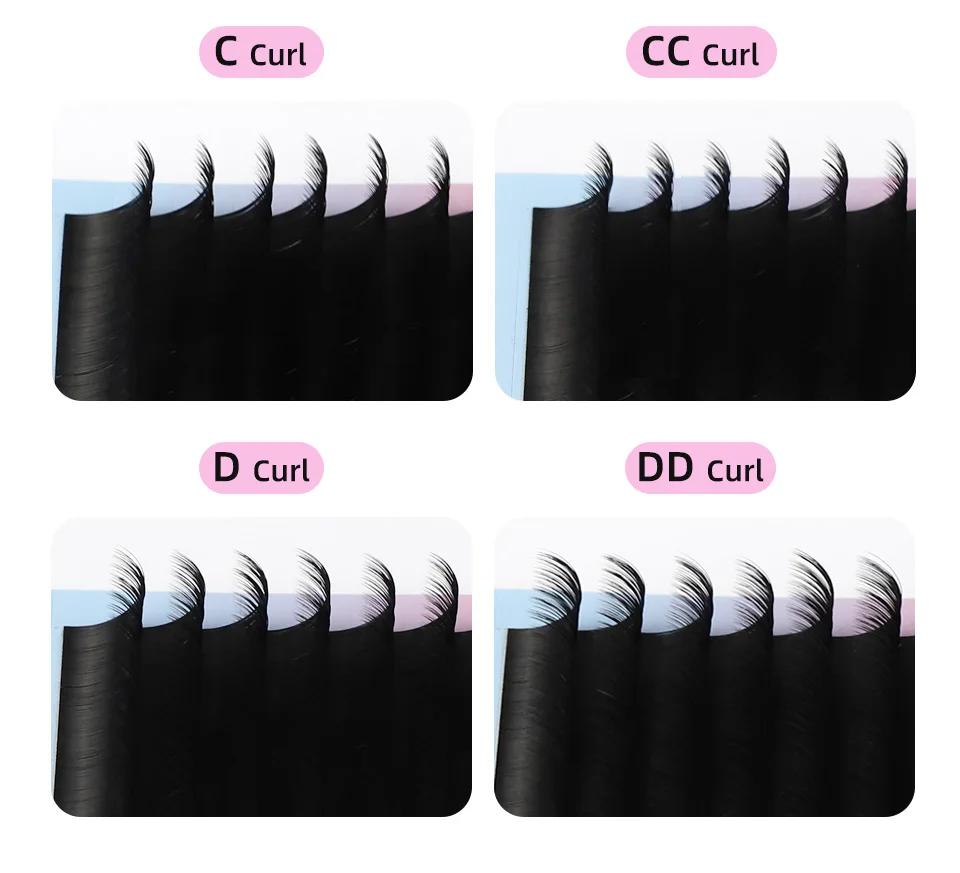 Rujade Russian Volume cils toutes tailles 6-20mm Faux vison Extensions de cils individuels longs/cou