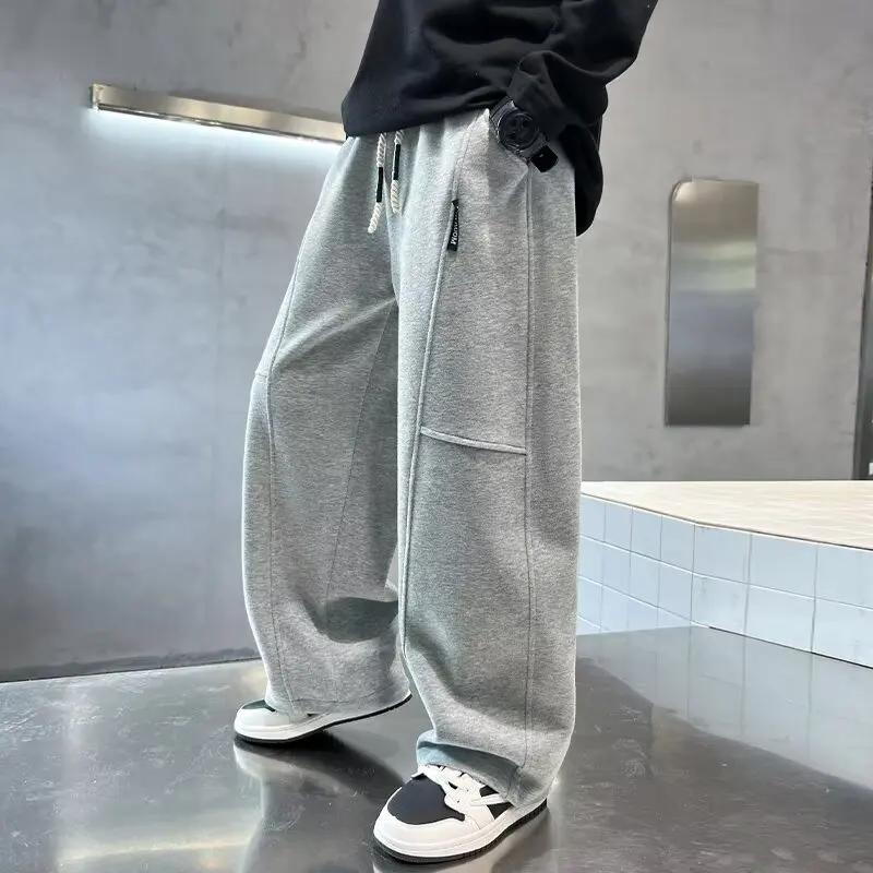 Pantalon de survêtement à jambes larges pour enfants de 5 à 14 ans, pantalon de sport pour adolescen