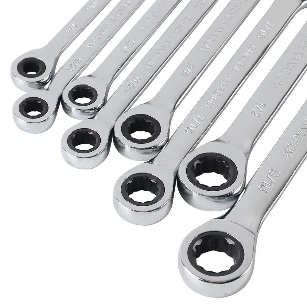Jeu de clés à cliquet de taille impériale, 1/4 à 1 pièce, outils manuels, cliquet à 72 dents, tête f