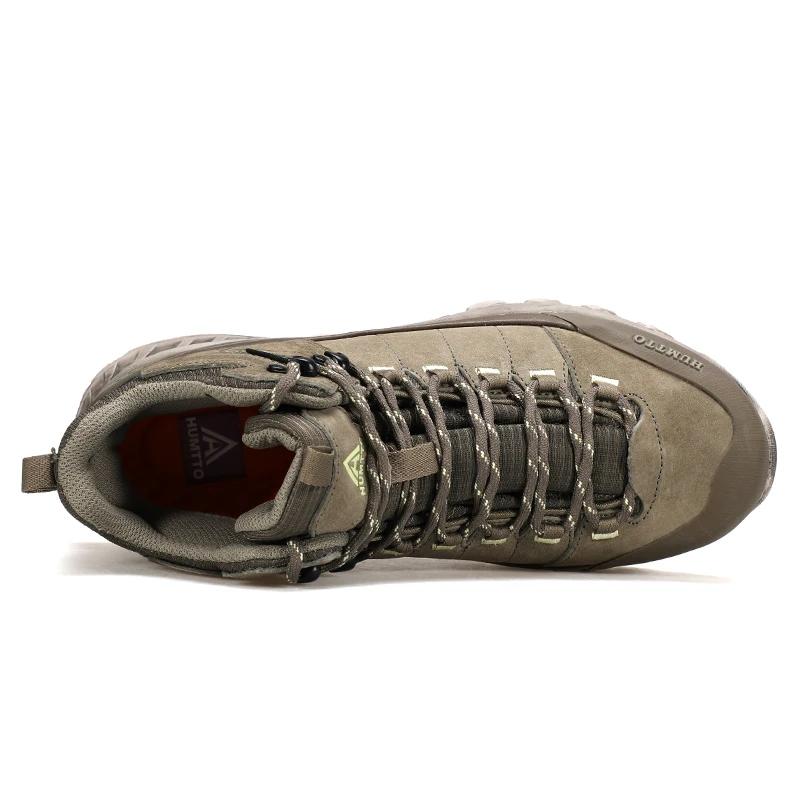 HUMTTO-Chaussures de randonnée en cuir pour hommes, bottes de trekking en plein air, baskets de spor