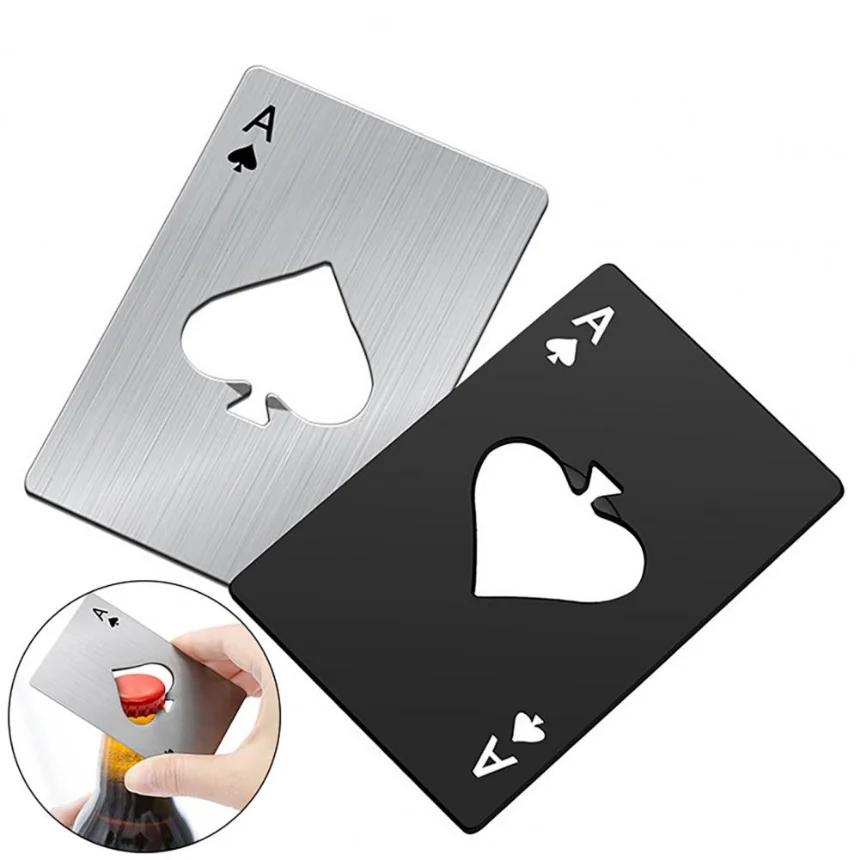Ouvre-bouteille créatif en forme de Poker, en acier inoxydable, format carte de crédit, Bar, Restaur