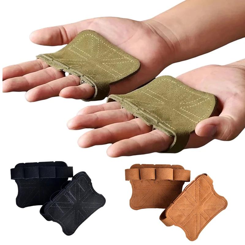 Gants d'entraînement d'haltérophilie en cuir Protection de la paume femmes hommes Fitness sport poig