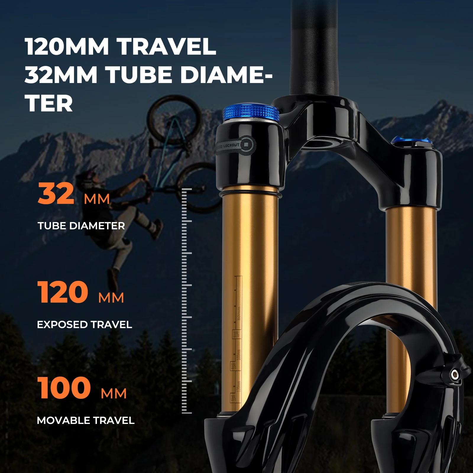 BOLANY-Fourche de vélo à suspension pneumatique, alliage de magnésium léger, dégagement rapide, huil