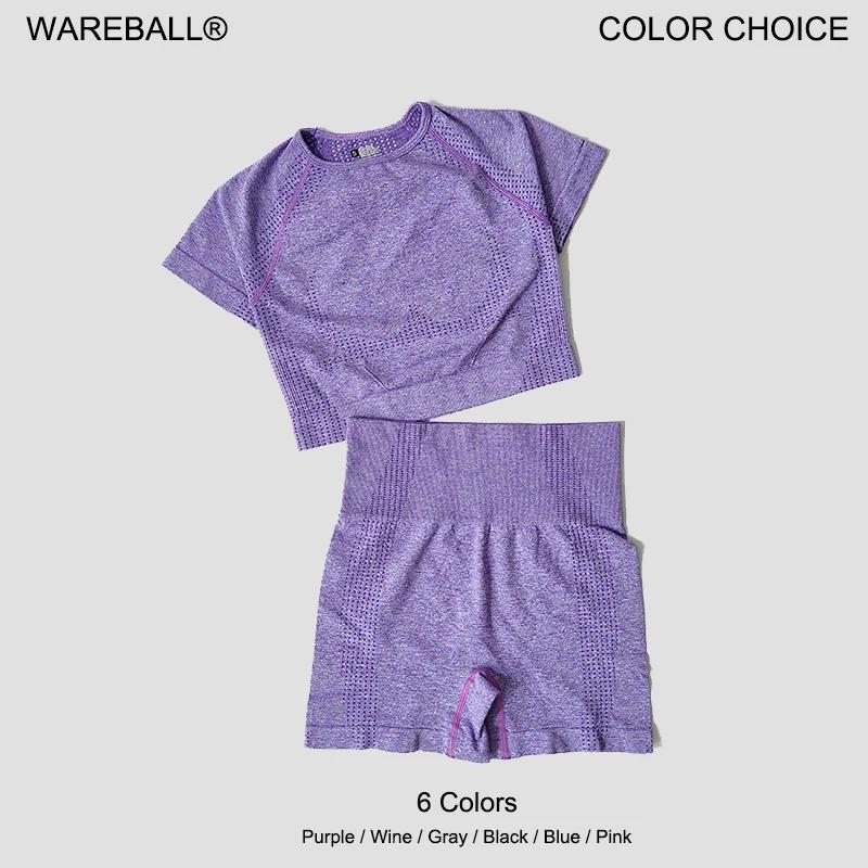 Ensemble de Yoga sans couture pour femmes, haut court, chemise à manches courtes, Short de Fitness, 