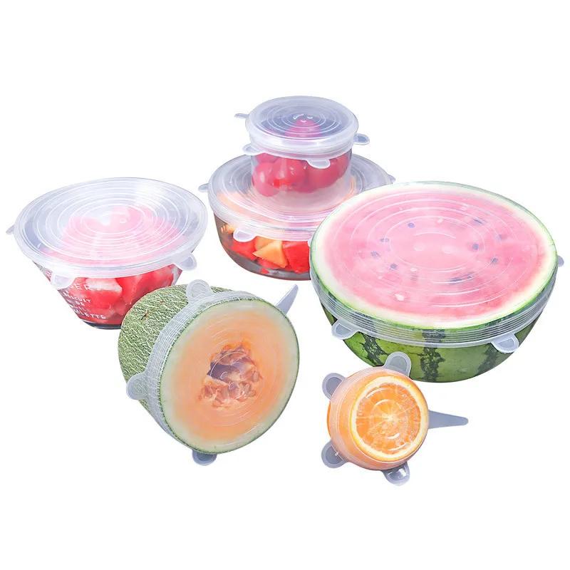Couvercles extensibles en Silicone, 6/12 pièces, couvercle de joint alimentaire réutilisable pour Po