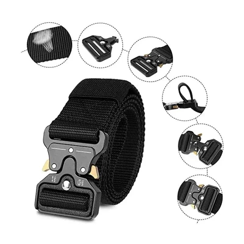 Ceinture tactique en métal pour chasse en plein air, boucle en alliage, haute qualité, multifonction
