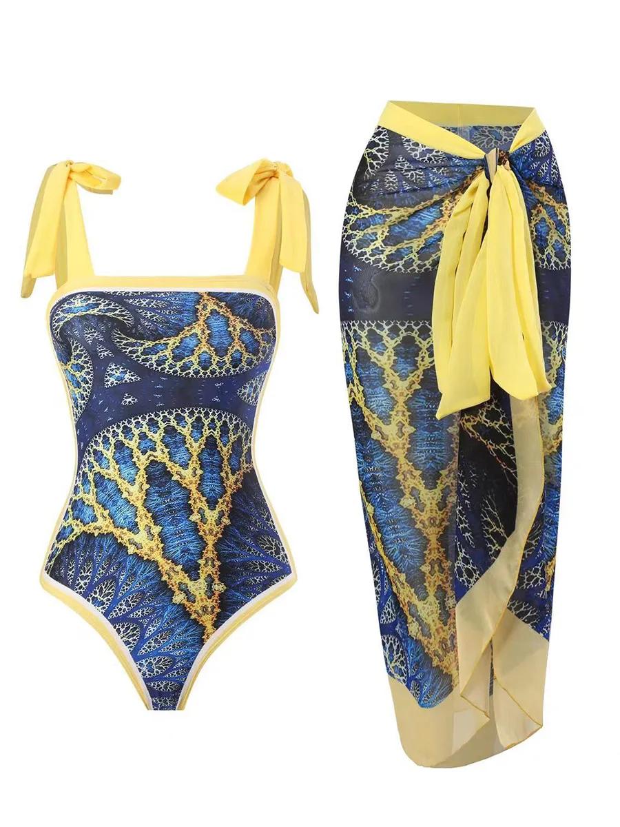 Maillot de bain une pièce 2026 avec jupe échancrée et rembourrage, sexy, pour femme, tenue de plage 