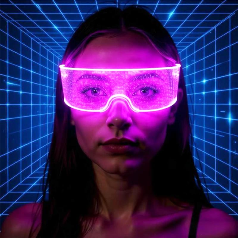 Lunettes lumineuses LED colorées Shoous Cool, néon brillant, clignotant, fête, boîte de nuit, DJ, da