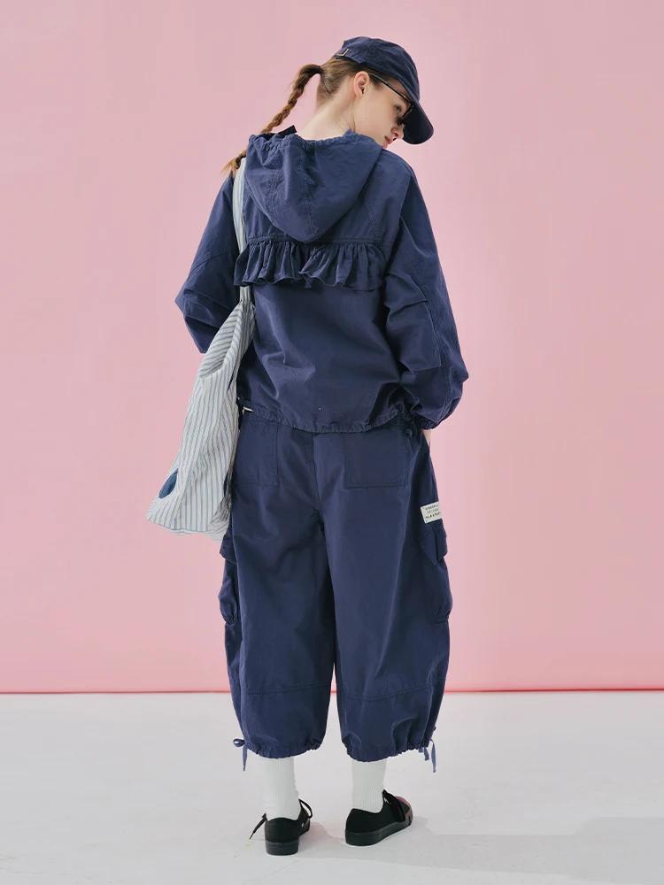 Tenstein KOKON-Pantalon à Jambes Larges pour Femme, Design Original, Taille artificiel astique, Poch