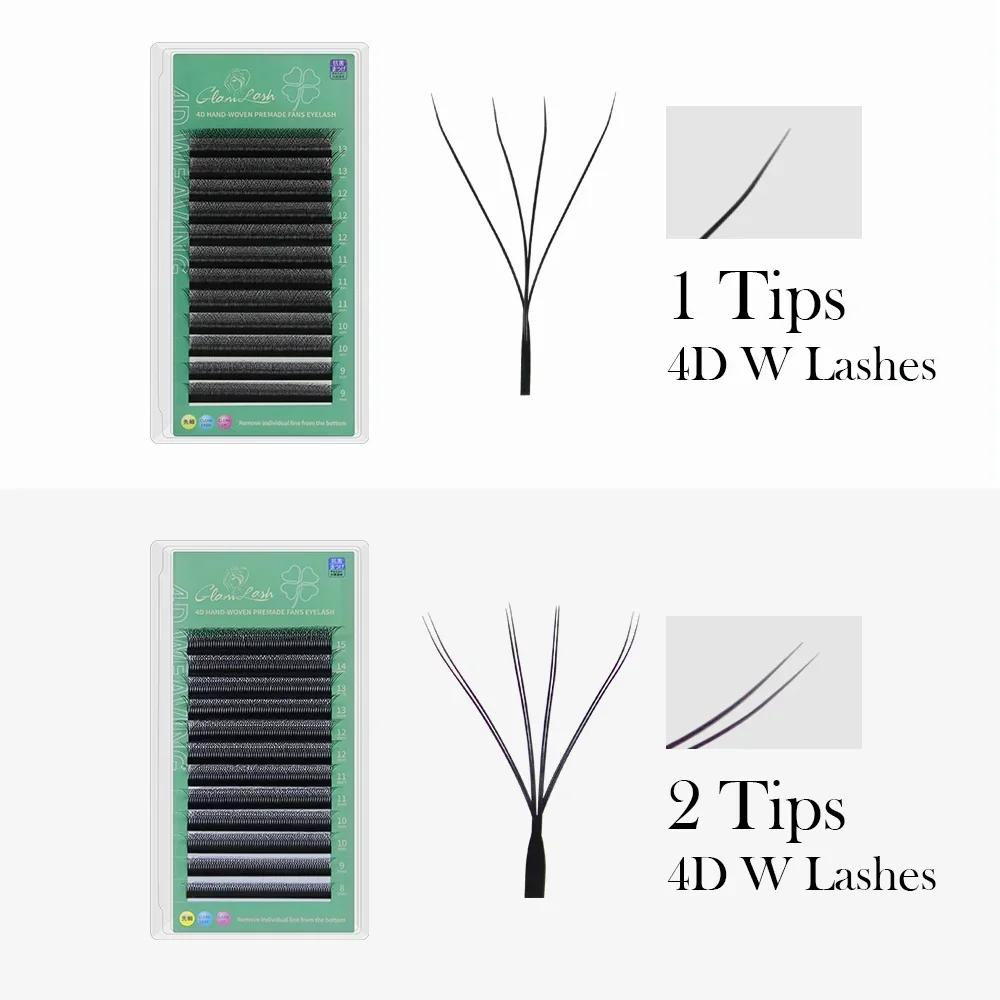 GLAMLASH 4D5D Extension de cils en forme de W ventilateurs de Volume préfabriqués cils de Style W Fa