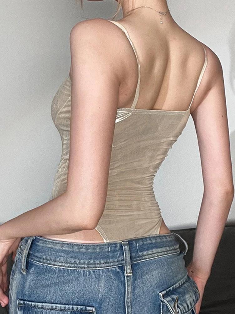 Lingerie une pièce Sexy à lacets, nouvelle mode d'été, couleur unie, sans manches, Slim Fit, body dé