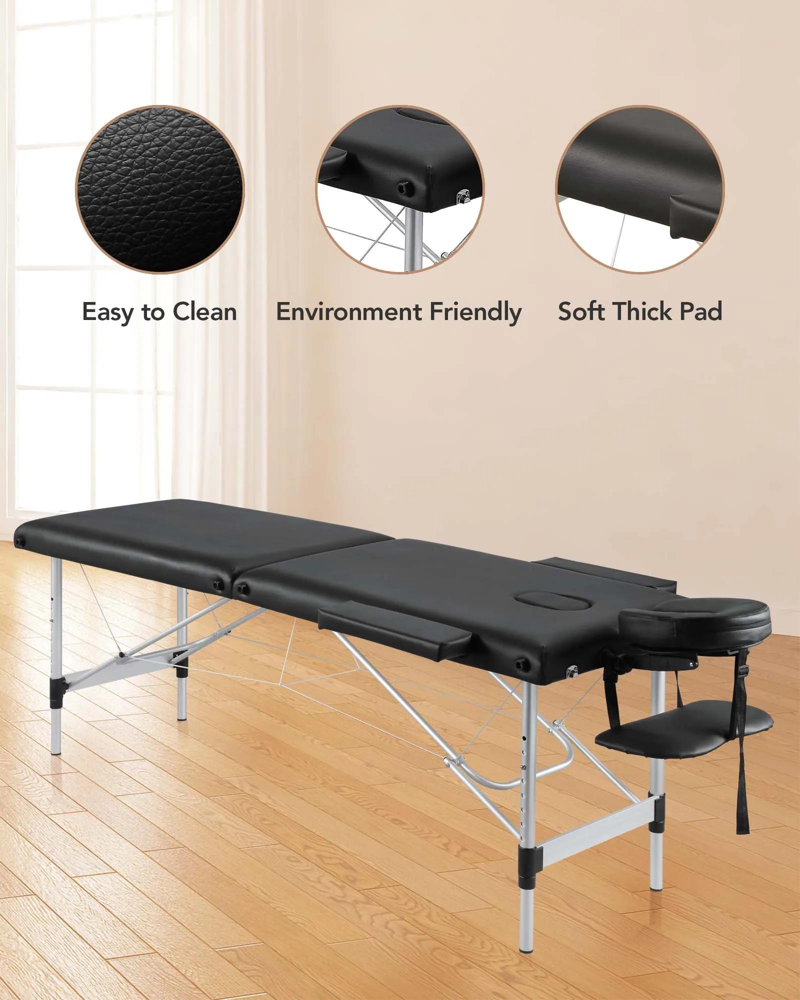 Table de Énergie Professionnelle Portable, Large, 84 Pouces, pour le Visage, Lits de SPA, avec Étui 