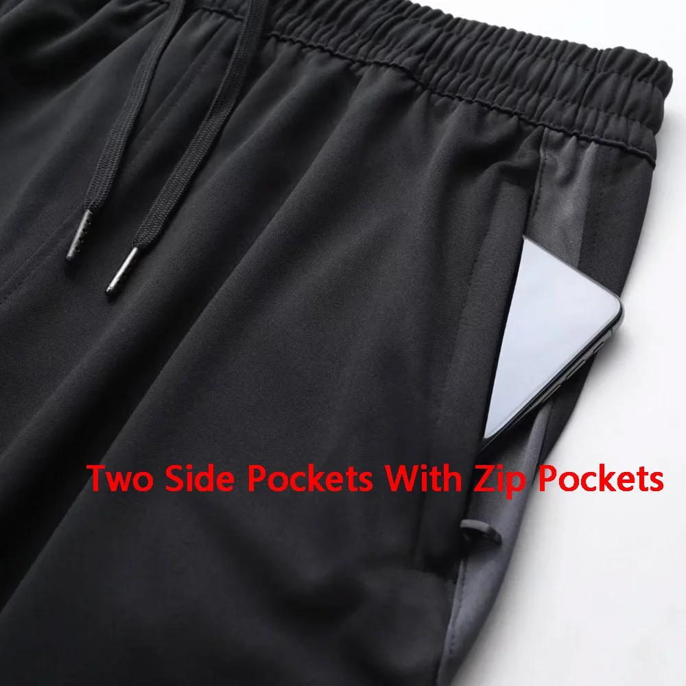 Pantalon de sport avec poches zippées pour homme, leggings de course, de football, d'entraînement, d
