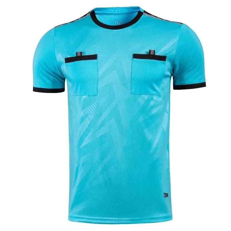 Uniformes d'arbitre professionnels pour hommes, maillots de football avec poches, chemise d'équipe à