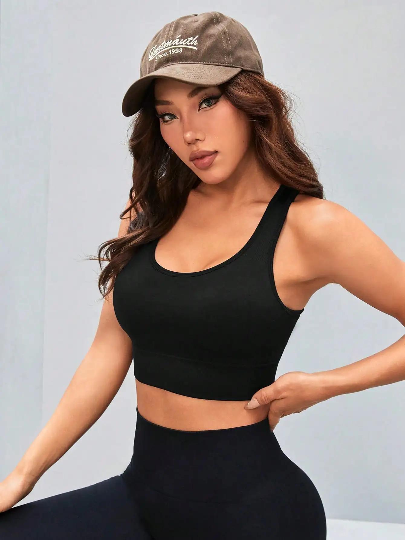 Soutien-gorge de sport Racerback Longline pour femme, soutien léger, haut court rembourré, entraînem