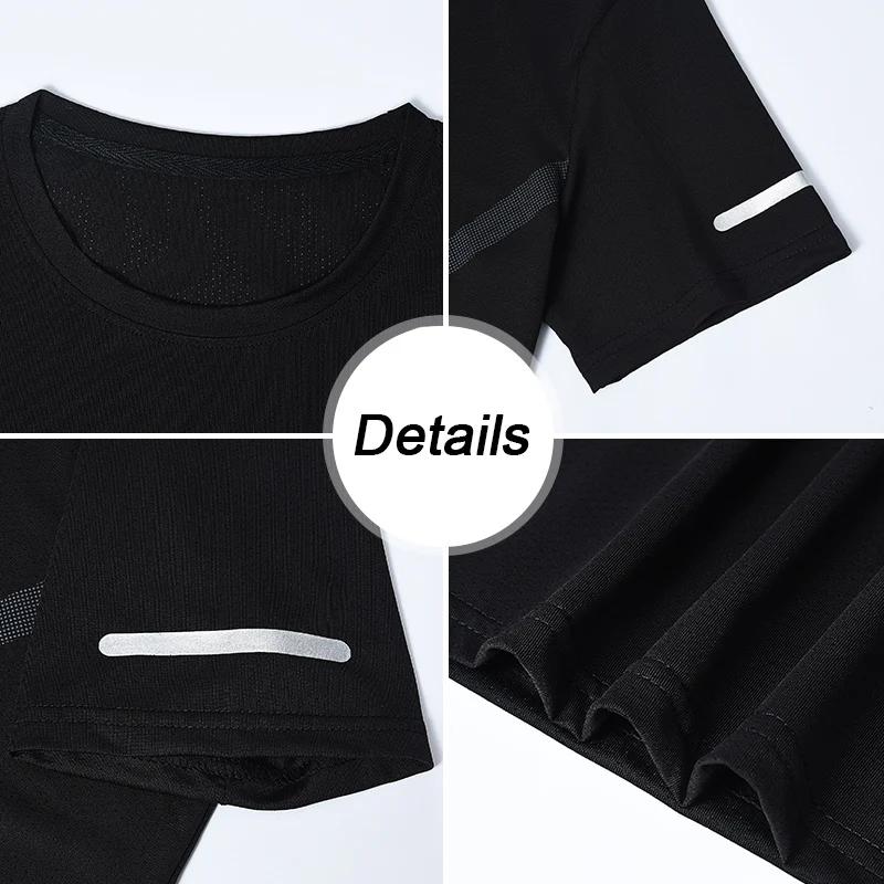 Hommes course T-shirt respirant Stretch haut d'été gymnase Fitness course mince à manches courtes vê