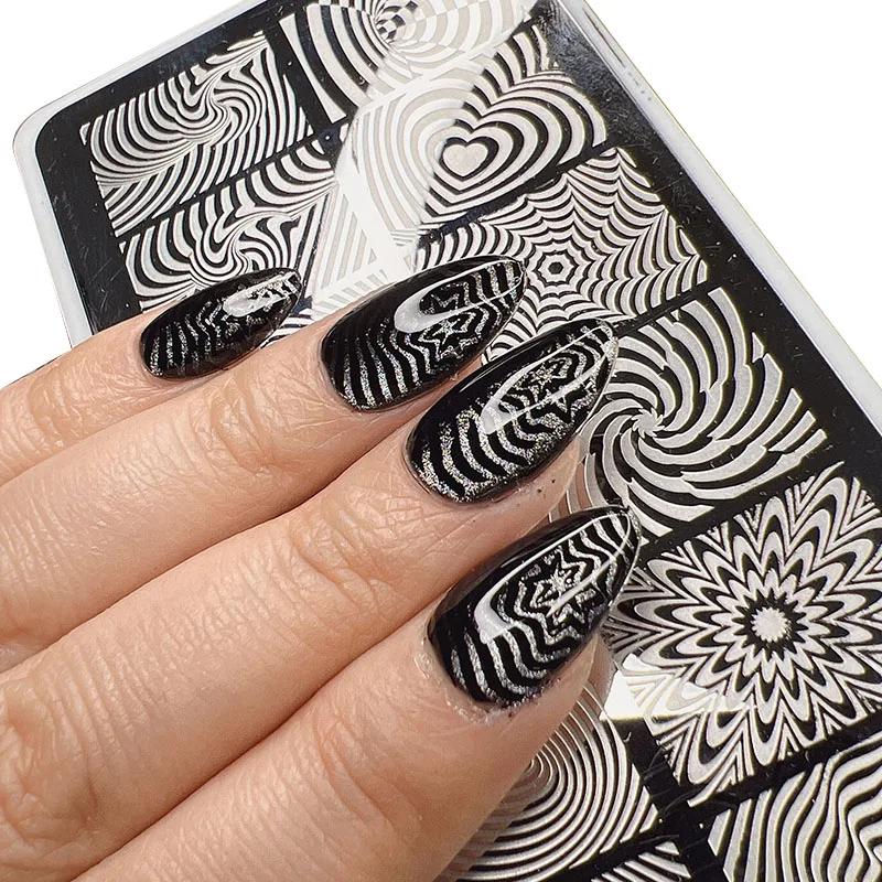 XMQ-Plaques d'estampage Nail Art, modèle de fleurs, freins