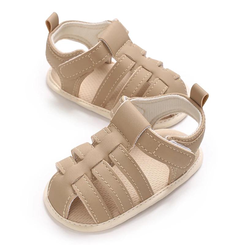 Sandales respirantes décontractées de couleur unie pour bébés garçons, légères et confortables, anti