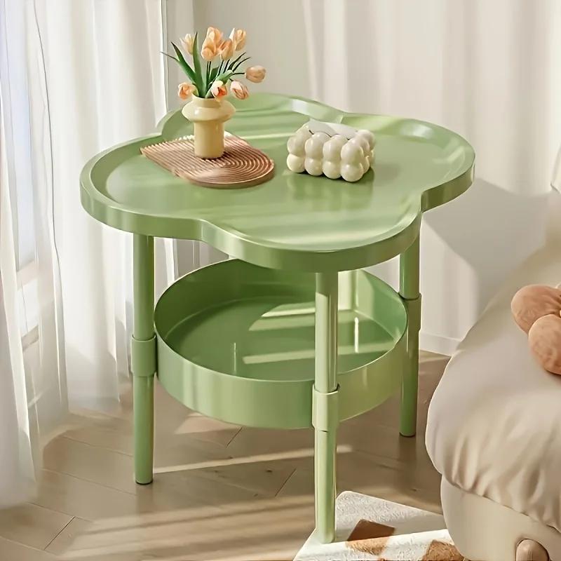 [Mable d'appoint élégante] Table d'appoint ronde moderne et élégante avec étagère de rangement |   p