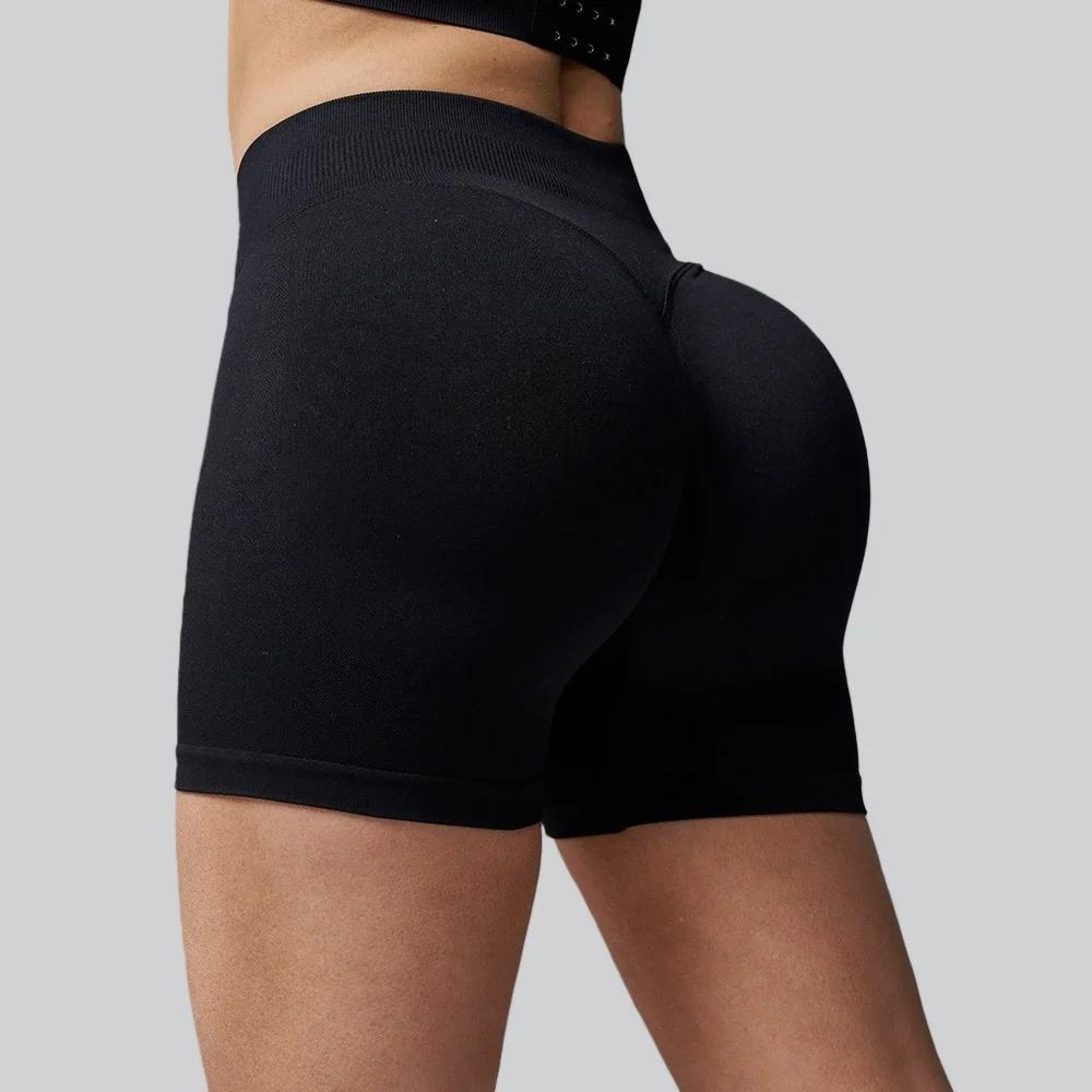 Shorts de yoga taille haute sans couture pour femmes, shorts de sport push-up pour le fitness, sécha
