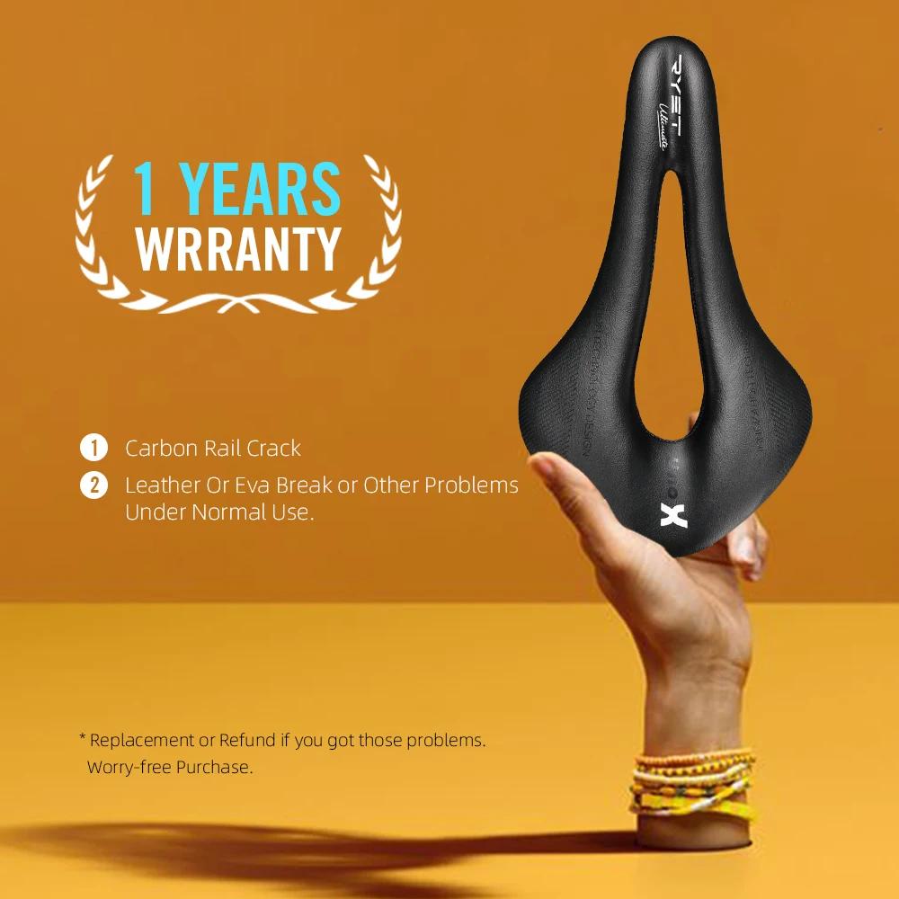 RYET-Selle de vélo de route ultralégère en cuir de carbone, coussin de siège souple en PU, siège de 