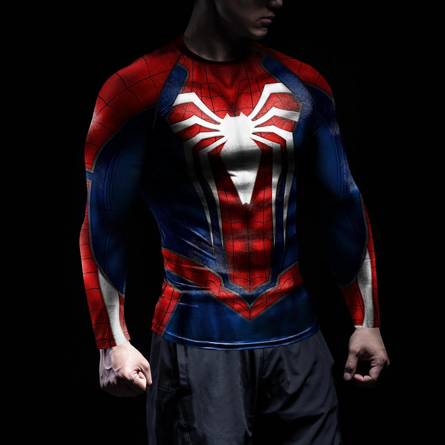 Chemises compression hommes NADANBAO protection éruptions cutanées cosplay super-héros motif araignée