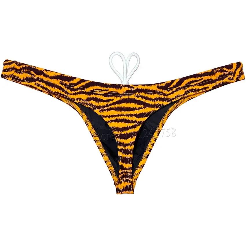 Maillot de bain à rayures tigre pour homme, slip de plage, culotte effrontée, maillot de surf
