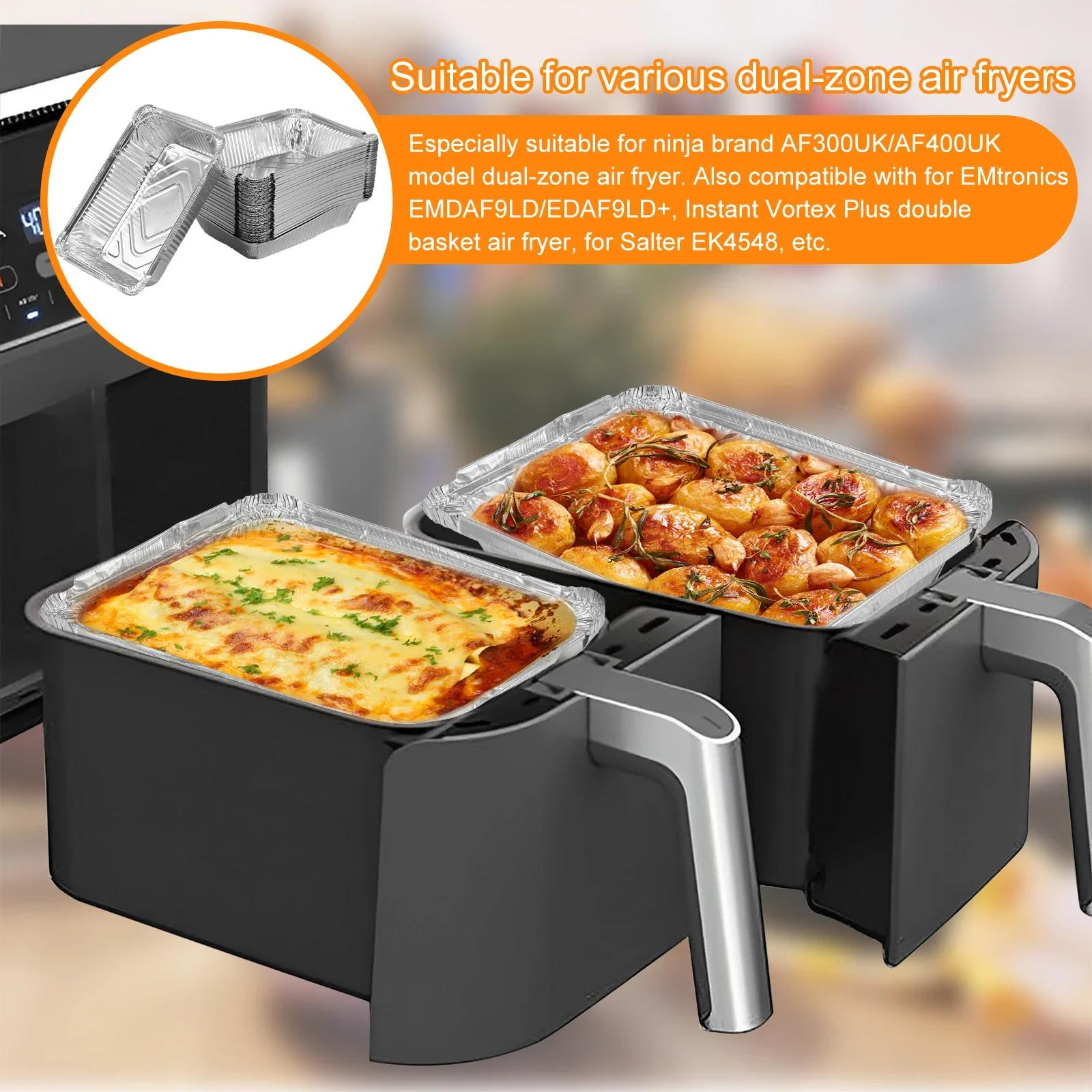 Plateaux en aluminium antiadhésifs de 1100ml, 50 pièces, moules de cuisson en aluminium réutilisable
