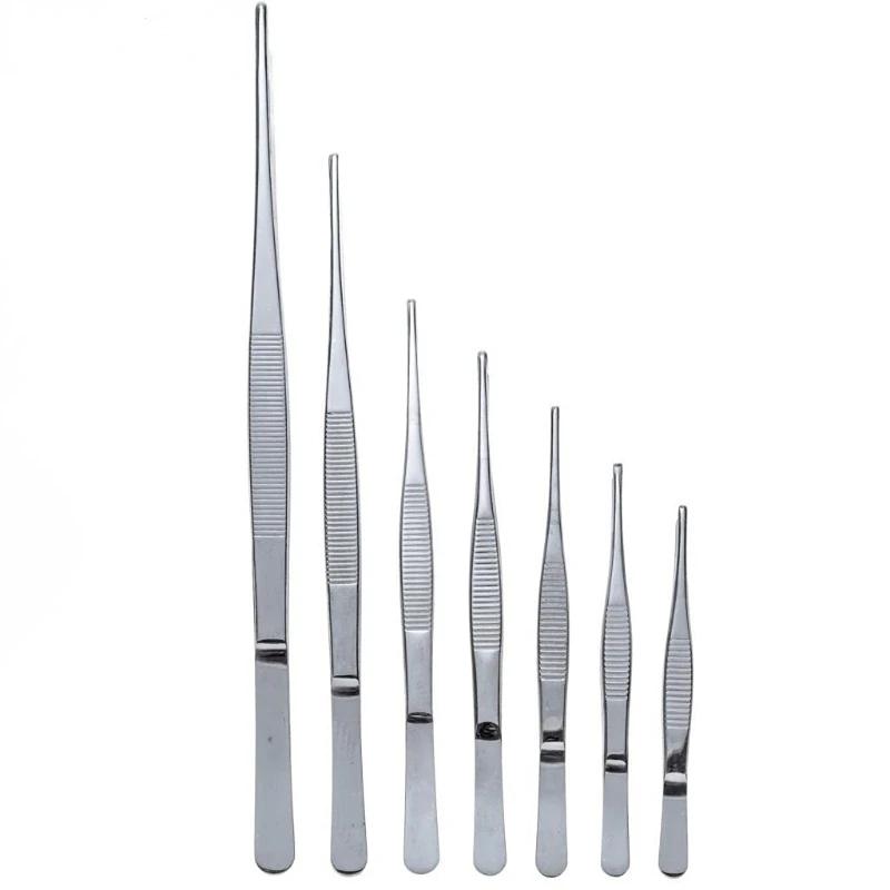 Pincettes médicales Anti-iode en acier inoxydable 430, pinces longues et droites 12.5cm-30cm, tête d