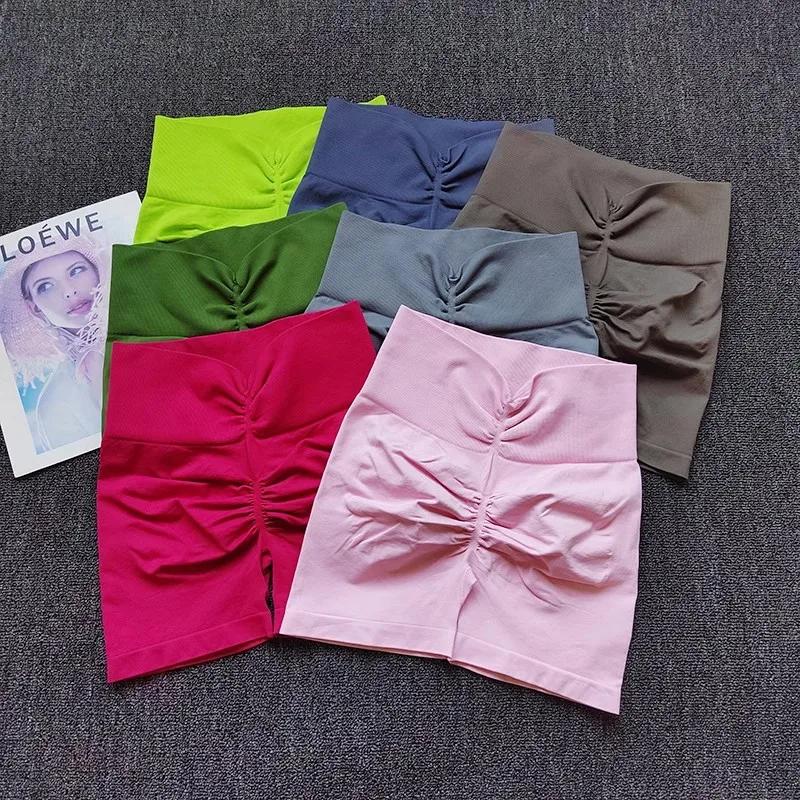Peach – short de Yoga à haute élasticité, taille haute, pour gymnastique, levage des hanches, Fitnes