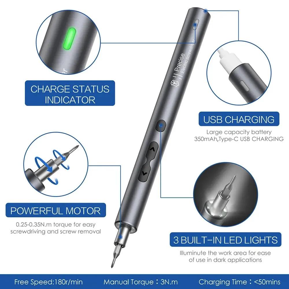 Tournevis électrique 28 en 1, ensemble de précision, Kit d'outils électriques, Mini petites embouts 