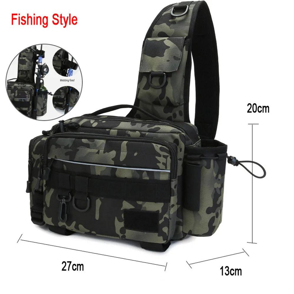 Multifonctionnel Plus grand sac de leurre de pêche étanche épaule bandoulière équipement de pêche ma