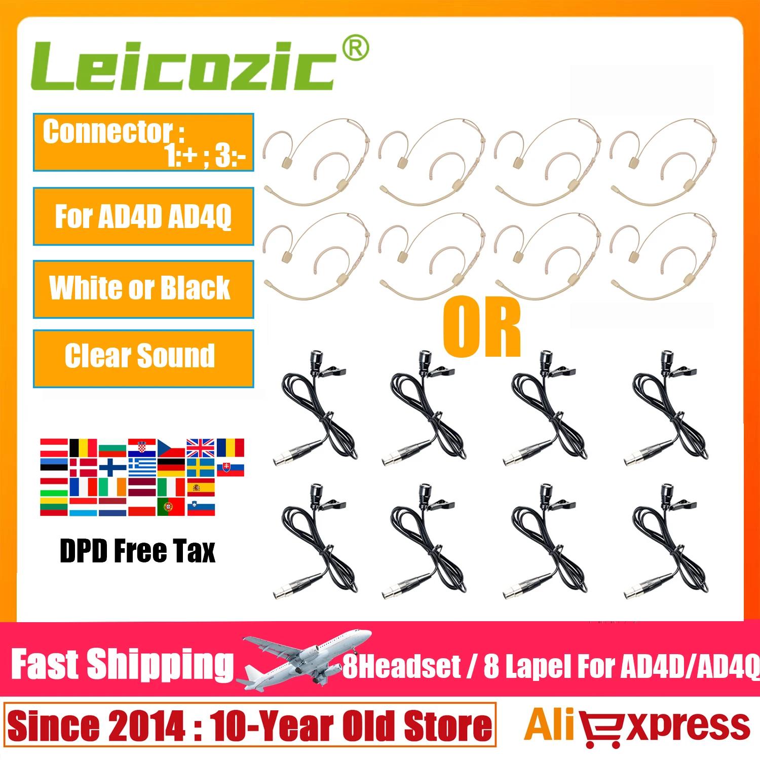 Leicozic 8 pièces AD4D AD4Q ensemble de microphones Lavalier transmetteur Bodypack système Radio pou