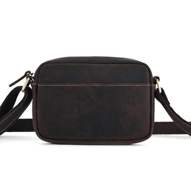 Crazy Horse – sac messager en cuir pour hommes et femmes, sac à bandoulière pour téléphone portable